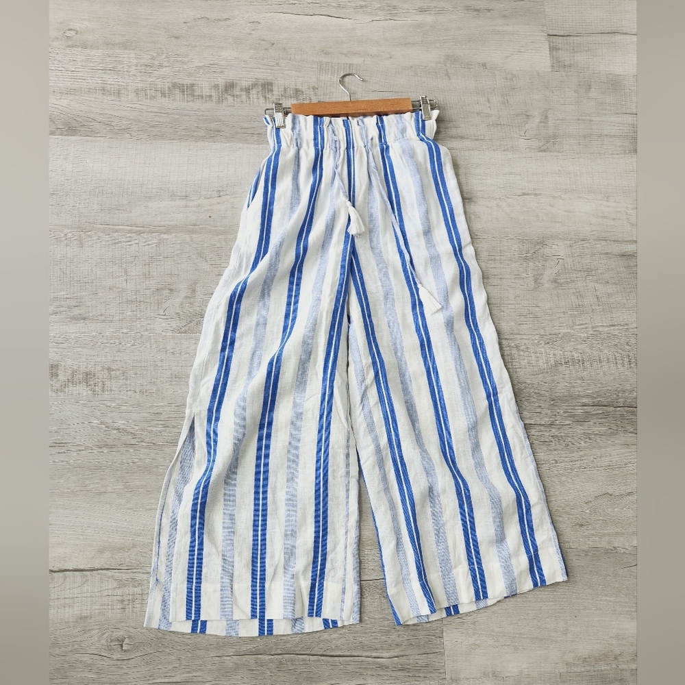 Anthropologie Red Carter Paris Pants Beach Wide Leg Pants linen blend size XS/4 - Picture 3 of 13